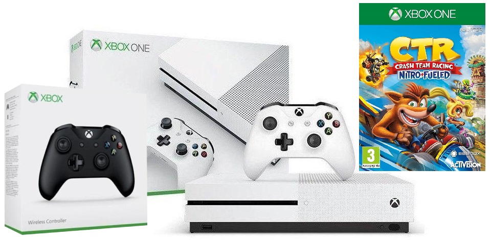 NOWA BIAŁA KONSOLA XBOX ONE S 1TB 2 PADY CTR