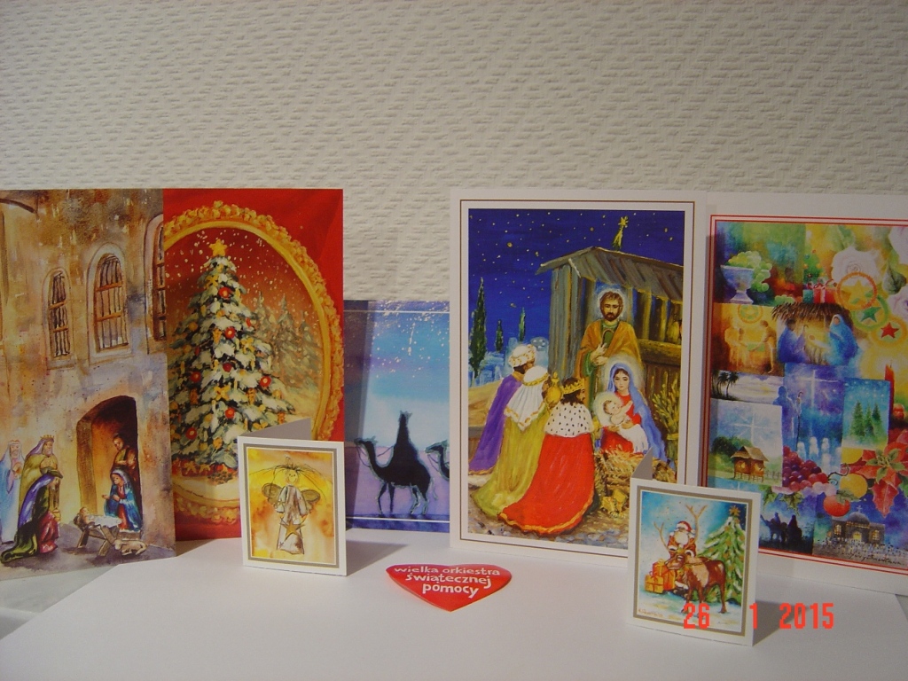 KARTKI i BILECIKI malowane ustami SZOPKA