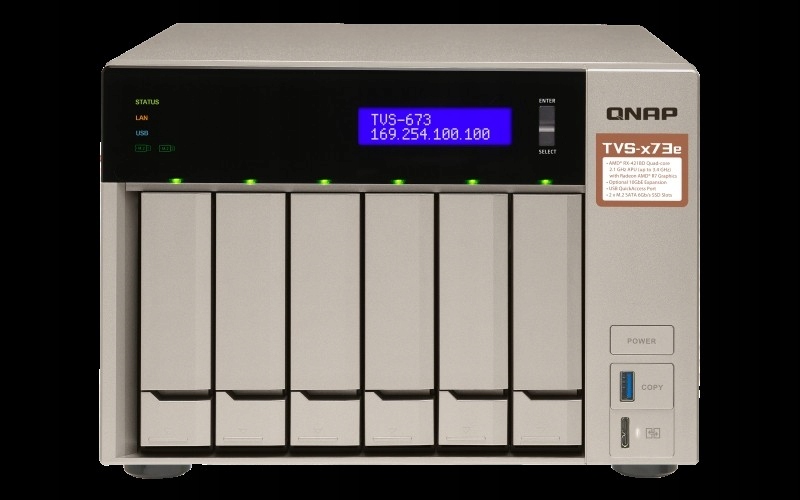 QNAP 6-Bay NAS, 8GB DDR4 RAM, AMD RX421BD 3.4GHz,