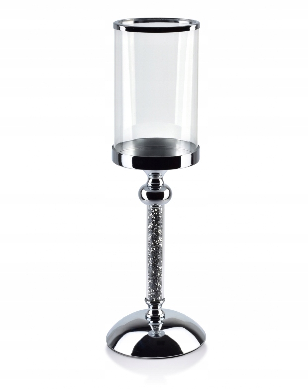 Luksusowy świecznik srebrny Chantal 37,5x12 cm HTRD6886 do dekoracji