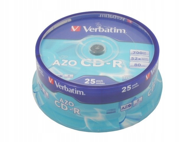 VERBATIM CD-R 52x 700MB 25P CB Azo 43352