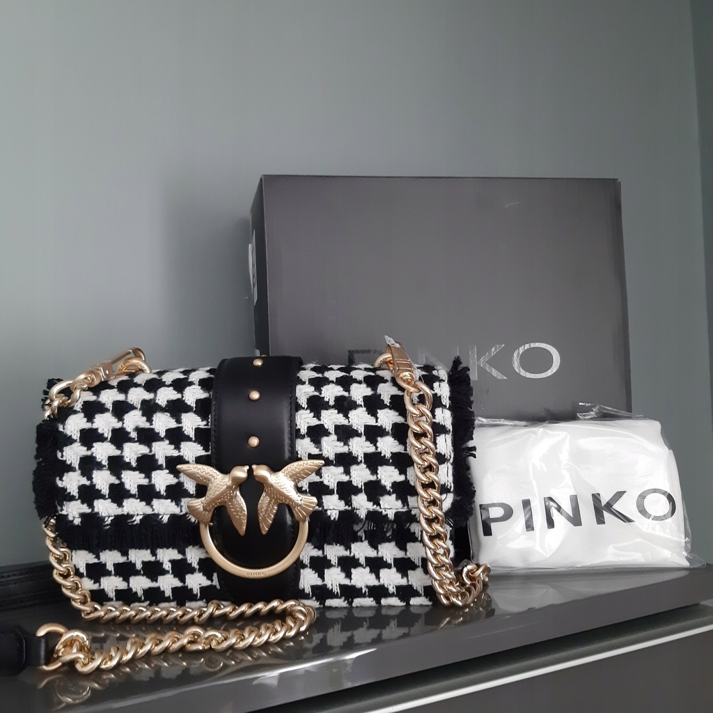 Pinko Love Mini Icon Tweed torebka damska pepitka 10548332079