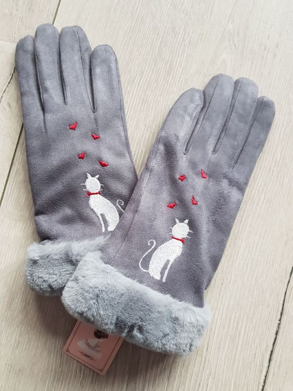 Rękawiczki damskie KOTY nowe ciepłe na zimę