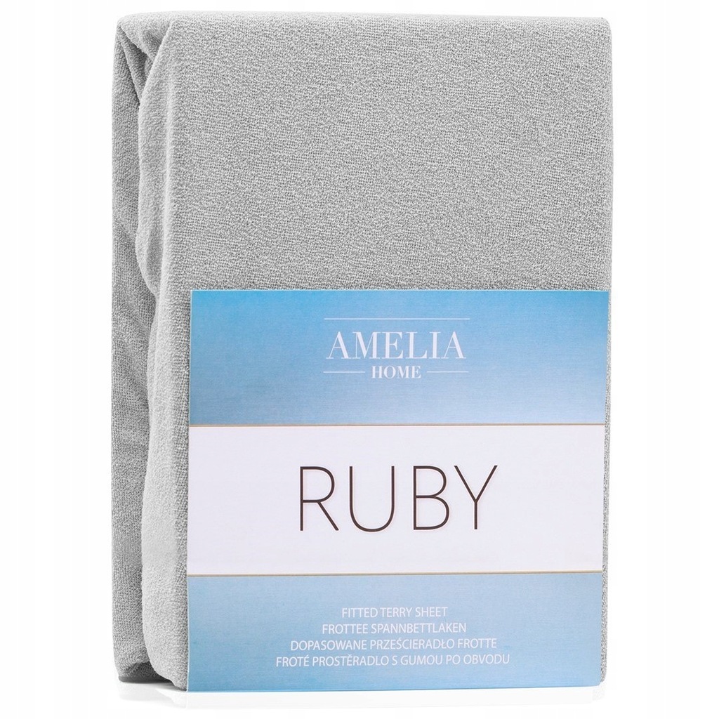 Prześcieradło RUBY frotte 120-140x200 ameliahome - FITTEDFRO AH RUBY SILVER