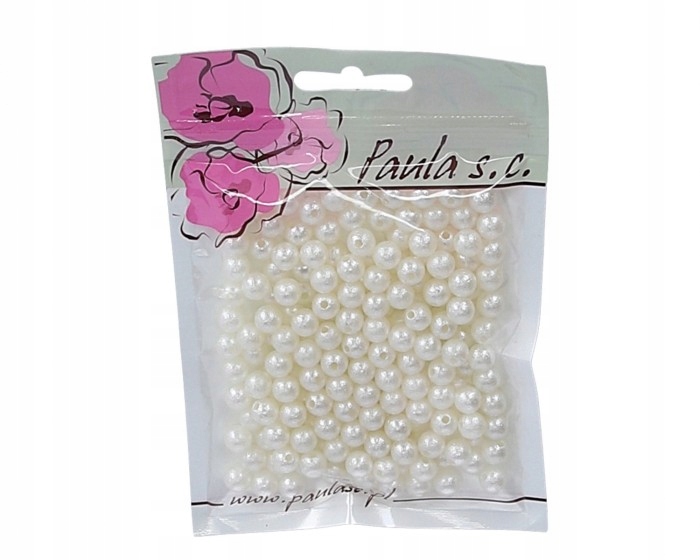 Perełki korale koraliki plastikowe 10 mm 90 sztuk PERŁOWE