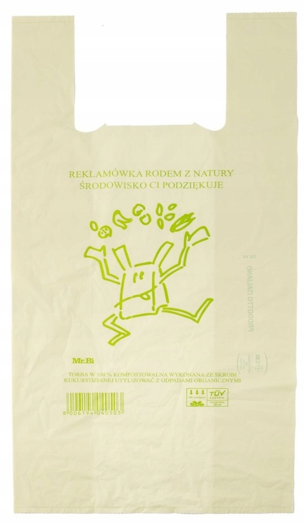 Bio Reklamówki 30x60 biodegradowalne "kukurydziane"