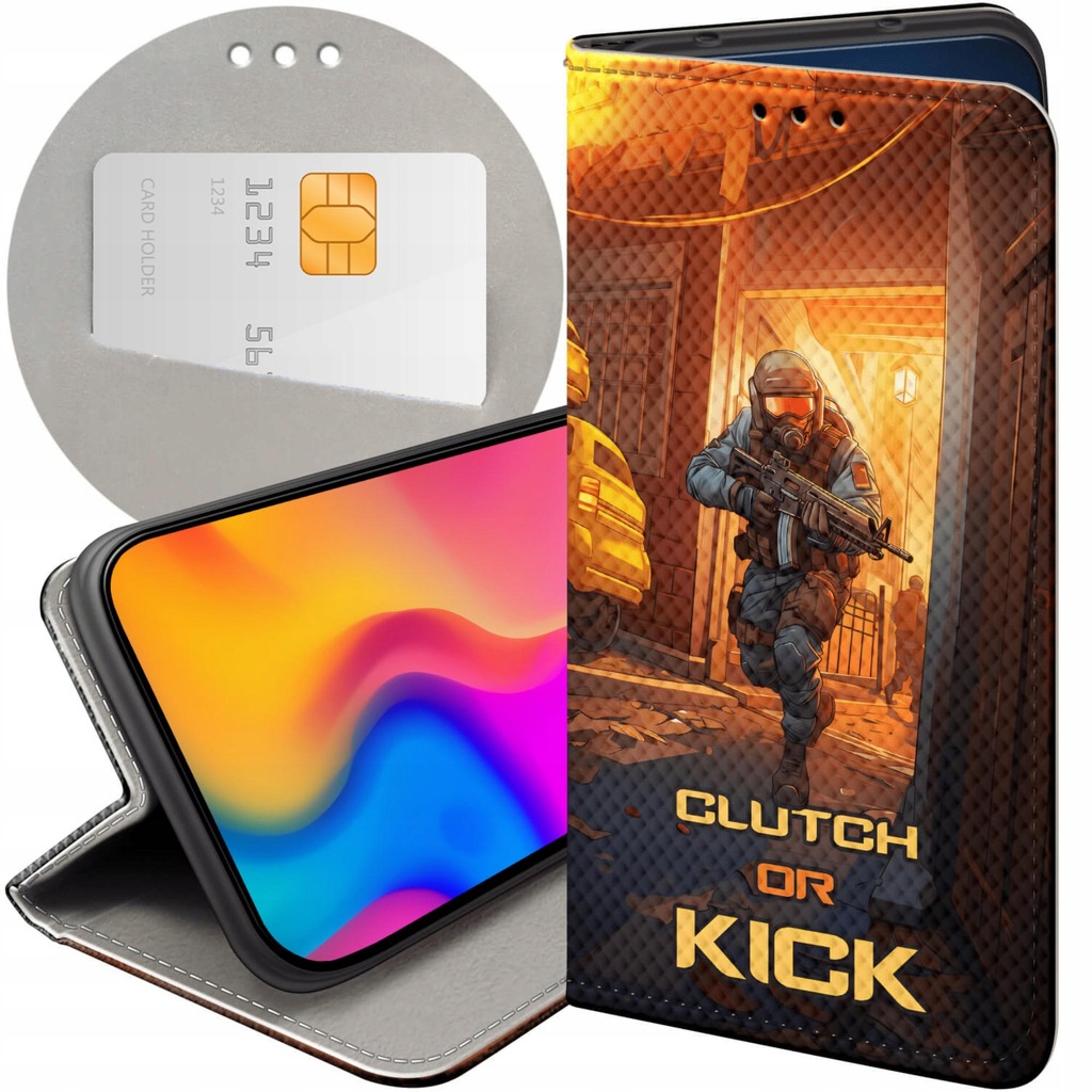 ETUI Z KLAPKĄ DO OPPO A15 / A15S WZORY CS GO COUNTER-STRIKE FUTERAŁ CASE