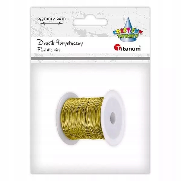 Drucik florystyczny 03mm 20m złoty. Titanum