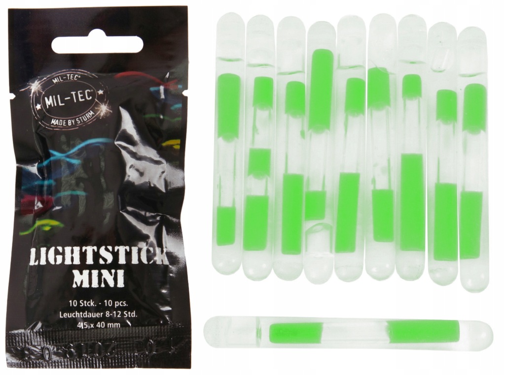 Oświetlenie chemiczne światło Mil-Tec Lightstick glowstick Mini 10szt Green
