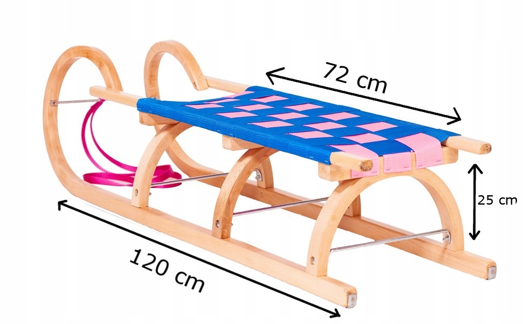 SANKI DREWNIANE DLA DZIECI RĘCZNIE ROBIONE - 1,2m