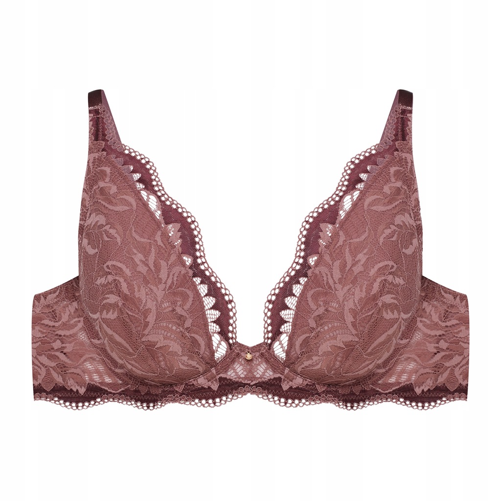 Biustonosz miękki damski stanik fioletowy roślinna koronka Esotiq Kavi 80F