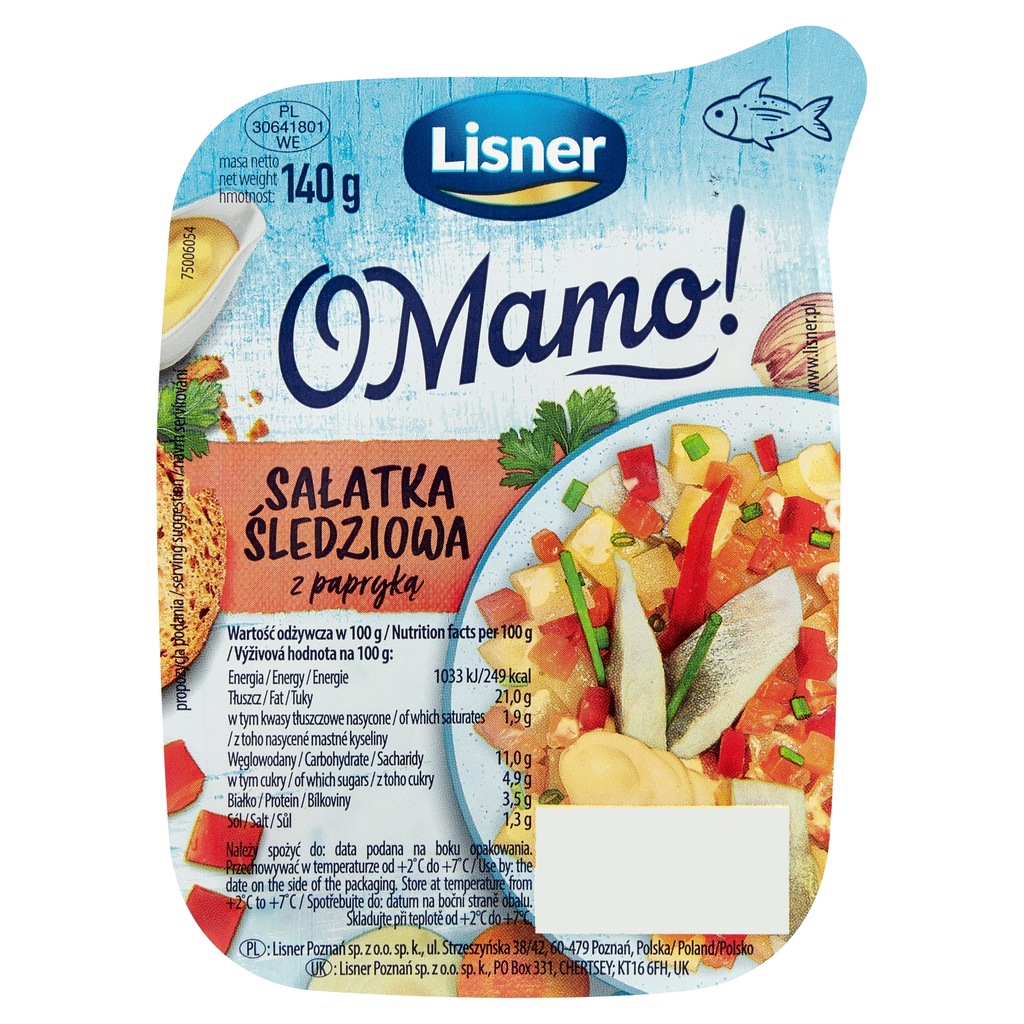 O Mamo! Sałatka śledziowa z papryką 140 g Lisner