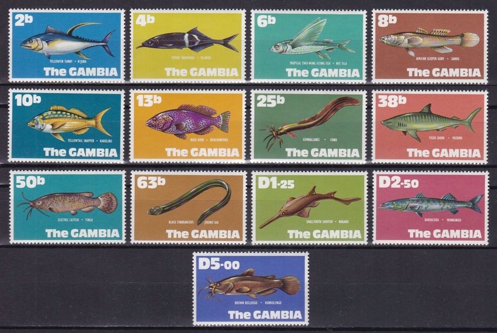 GAMBIA - RYBY - 1971 r. - MNH(**)