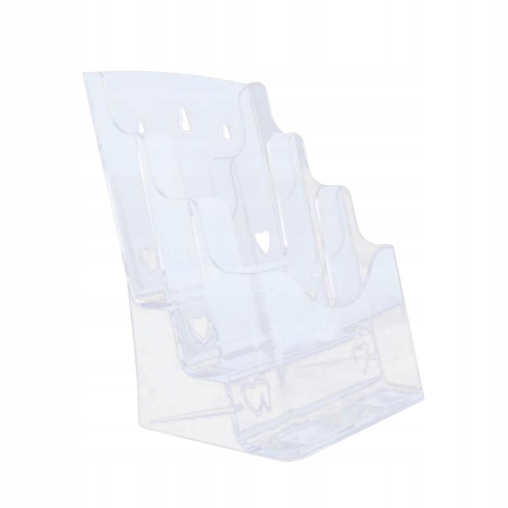 Acrylic Brochure Holder Non Slip Groove Wall Mount or Countertop A6 3 Tier