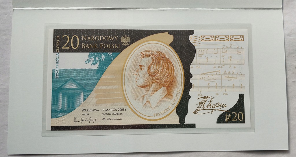 banknot - 20 złotych - FRYDERYK CHOPIN - 2010 / UNC