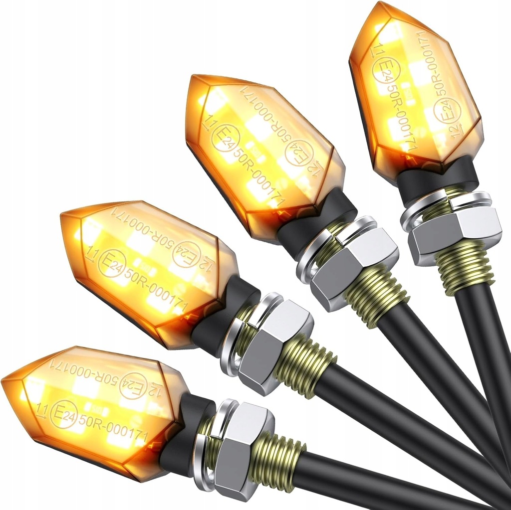 Justech 12V LED Przydymiony Mikrowskaźnik Mini-wskaźnik LED Pakiet 4 E-Mark