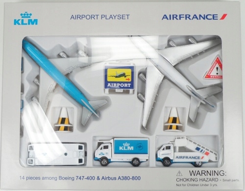 ZESTAW DLA DZIECI KLM BOEING 747 / AIR FRANCE AIRBUS A380 / AIRPORT SET