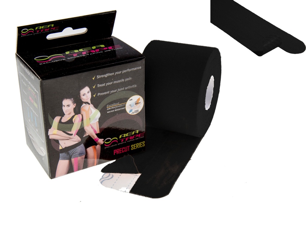 TAŚMA Tejp Kinesio REA TAPE PLASTRY precut Y black