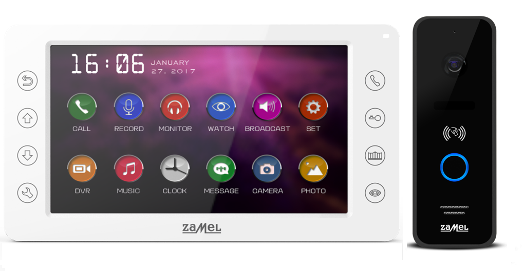 ZAMEL wideodomofon 7'LCD VP829W+VO811IDB 2 wejścia