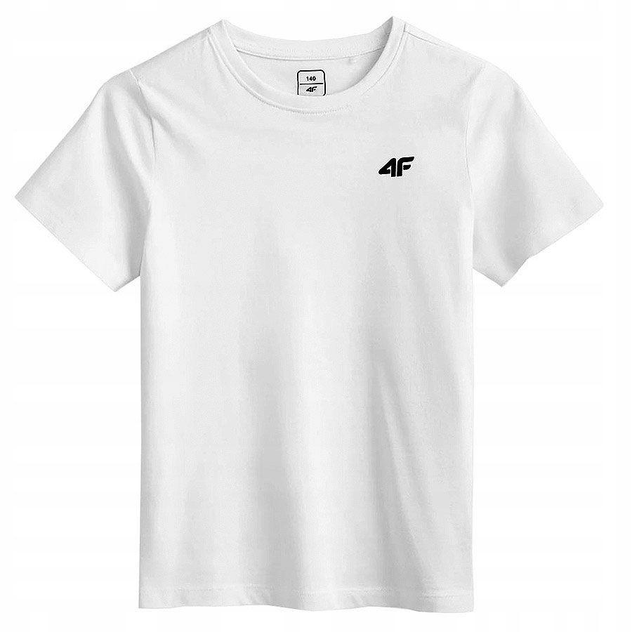 T-shirt koszulka chłopięca 4F biała 128 cm