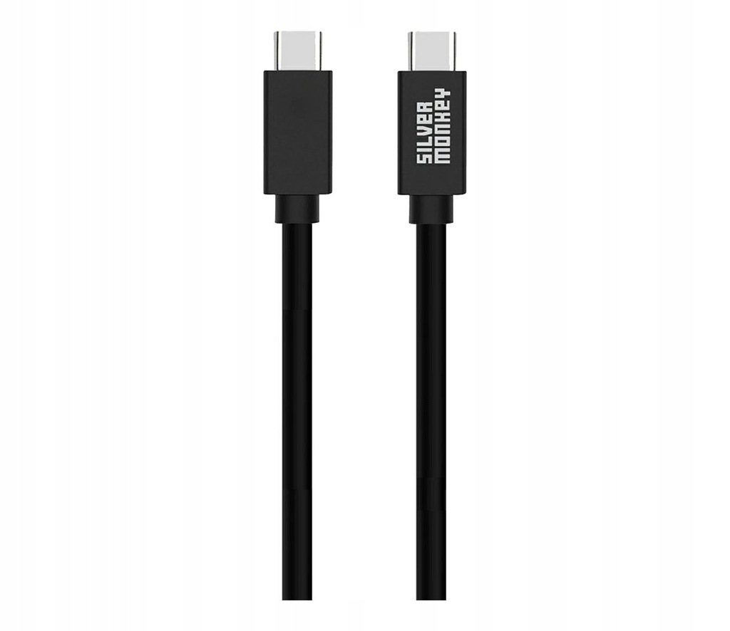 Kabel Silver Monkey USB typ C - USB typ C 0,5 m czarny