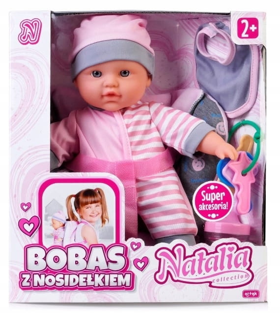 Lalka bobas z nosidełkiem Natalia 28cm Artyk