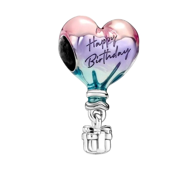 Charms Urodzinowe balony urodziny balon srebro 925