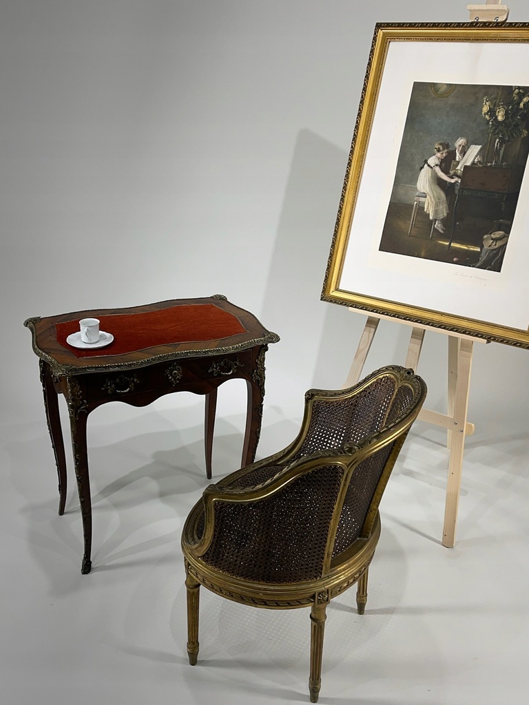 Autentyczne damskie biurko styl Ludwik XV Francja