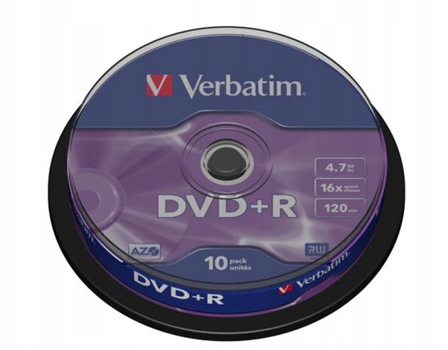 DVD+R VERBATIM 4.7GB X16 MATT SILVER (10 CAKE)
