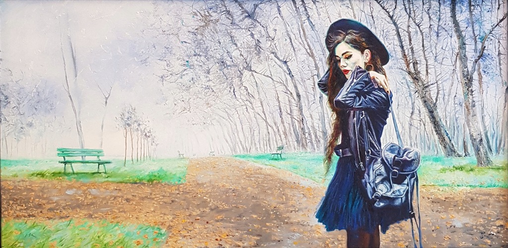 Kukliński, Spacerując po parku dziewczyna wiosna