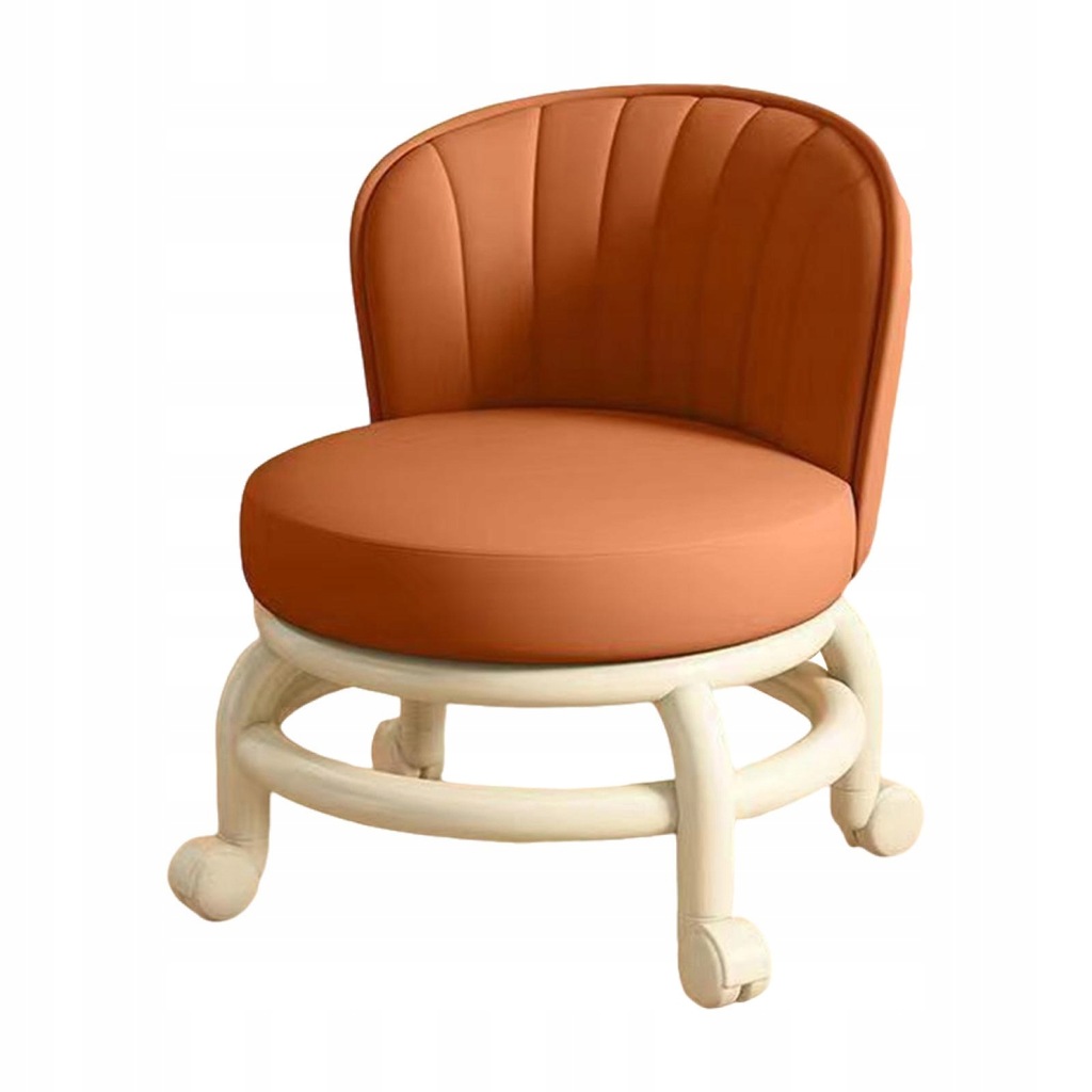 Low Rolling Seat low round rolling stool Orange