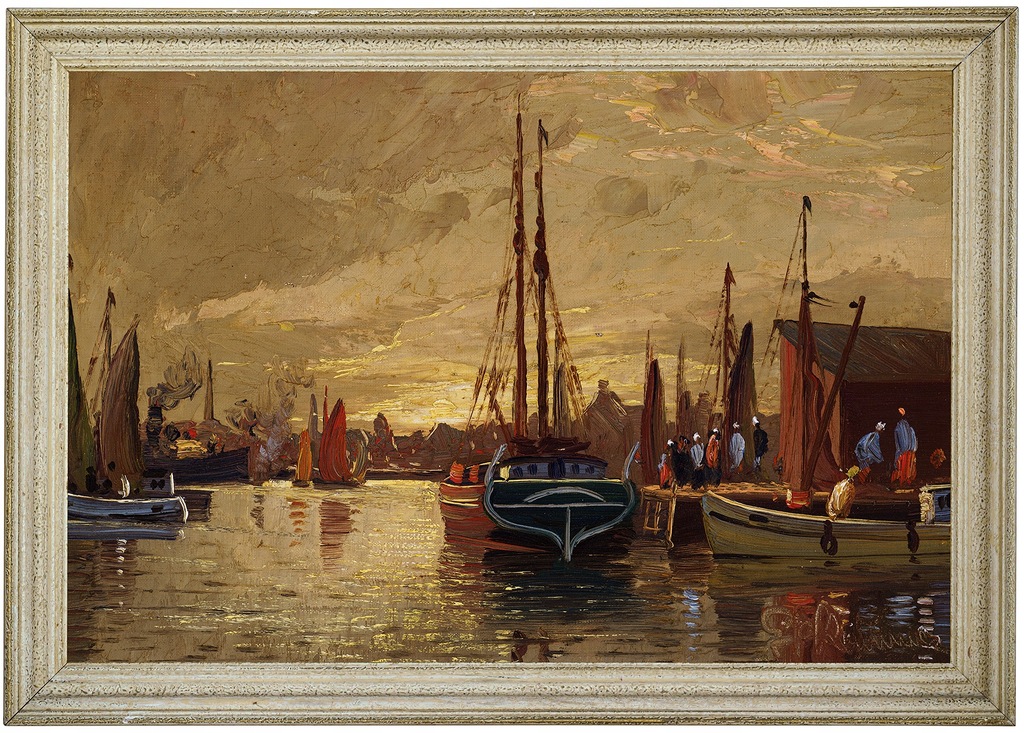 MARYNISTYCZNA SCENA W PORCIE GUSTAV P. RIMMER 1904 - 13307505527 ...