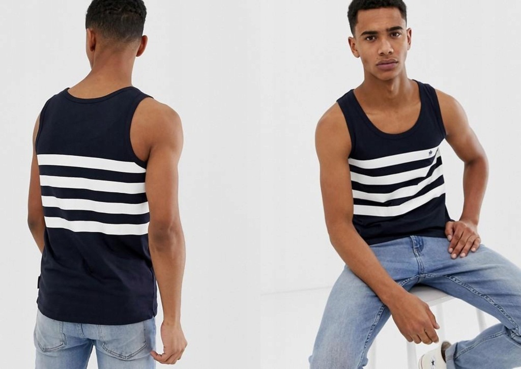 FRENCH CONNECTION TANK TOP W KONTRASTOWE PASY M