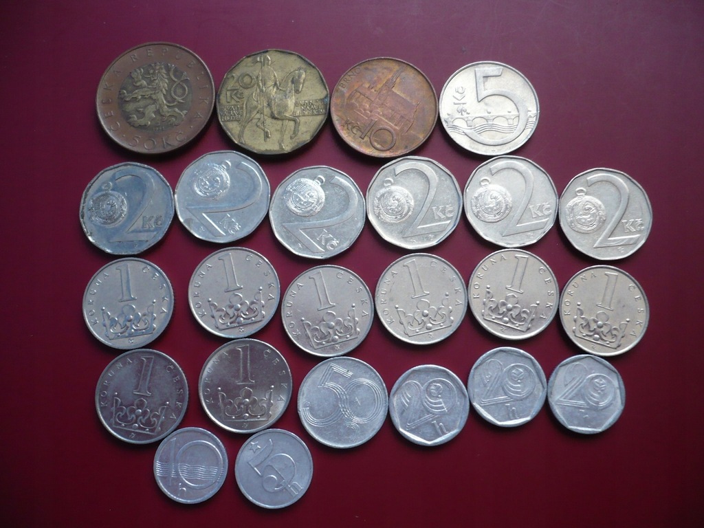 Czechy monety ponad 100 koron