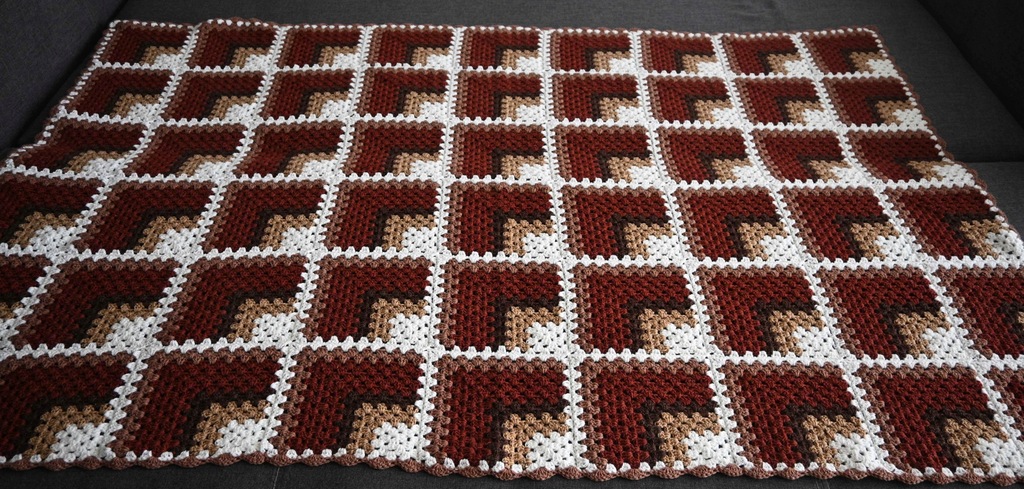 Koc, narzuta, kapa szydełko 115x175 cm