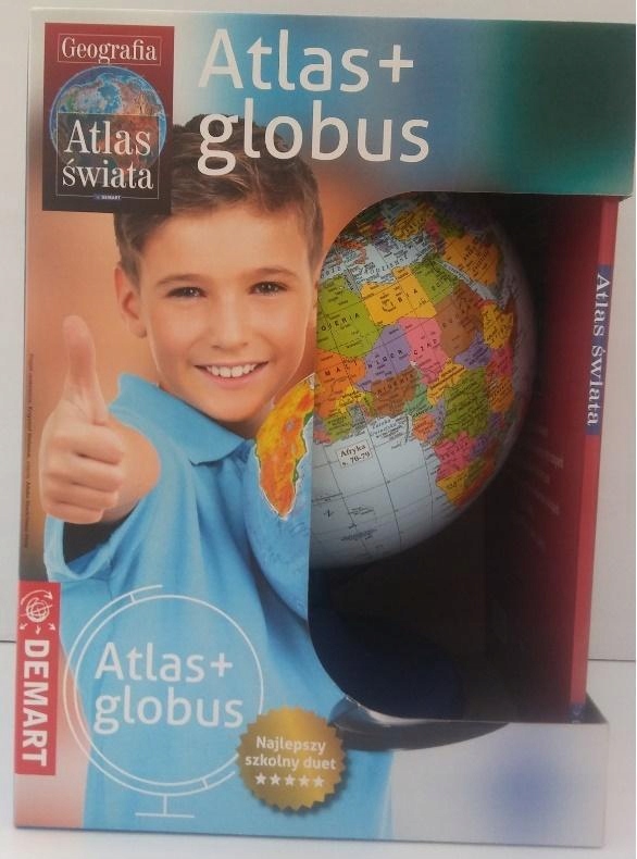 PAKIET: SZKOLNY ATLAS GEOGRAFICZNY + GLOBUS W.2020