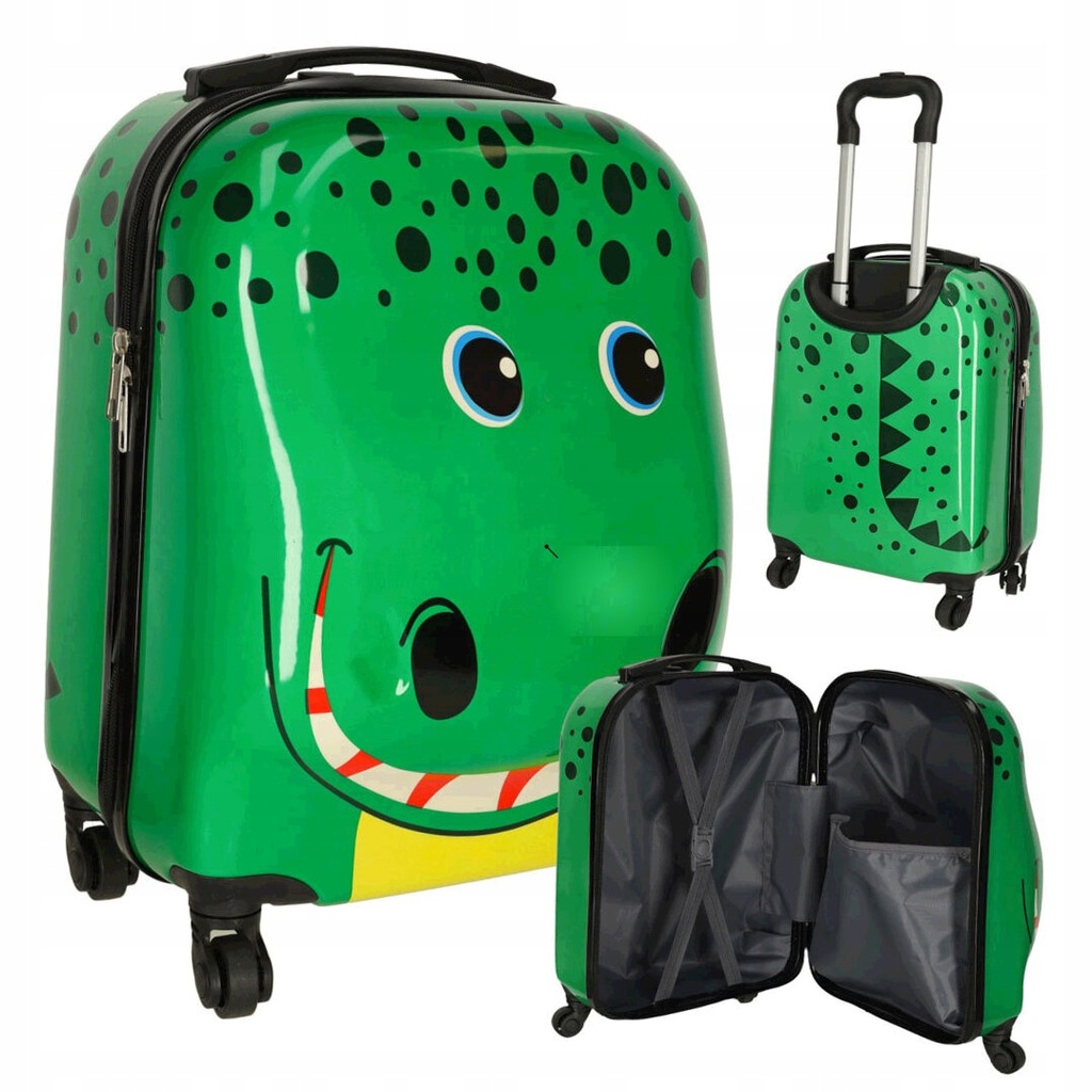 WALIZKA PODRÓŻNA DLA DZIECI KABINOWA BAGAŻ PODRĘCZNY NA KÓŁKACH KROKODYL