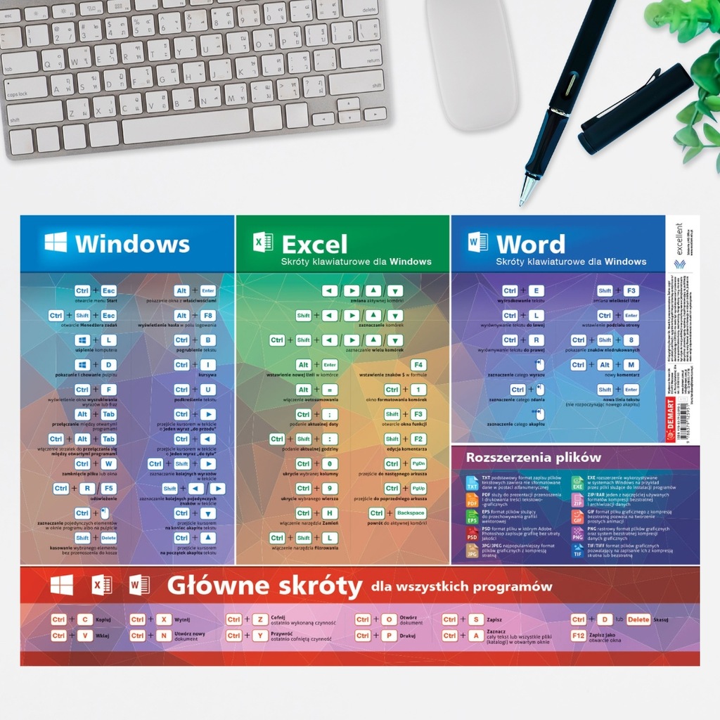 Podkładka na biurko Skróty do MS Office