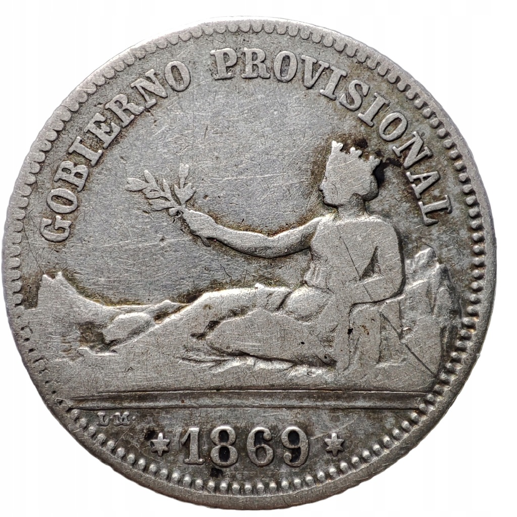 Hiszpania, 1 Peseta 1864 SREBRO