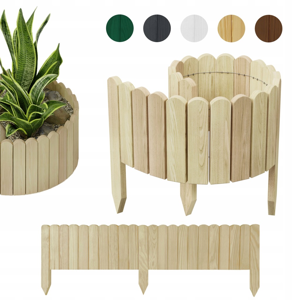 be4nature ROLLBORDER obrzeże drewniany płotek 100 x 40 cm Nieimpregnowany (