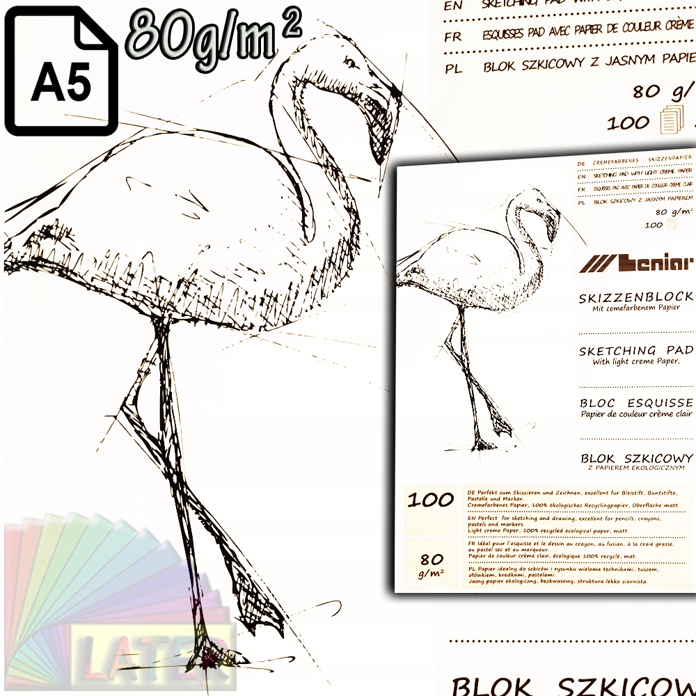 Blok szkicowy z papierem ekologicznym A5 pelikan