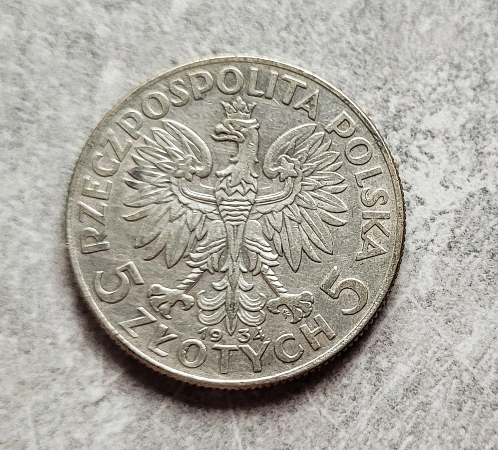 54) POLSKA srebro - 5 Złotych - 1934 r. MW