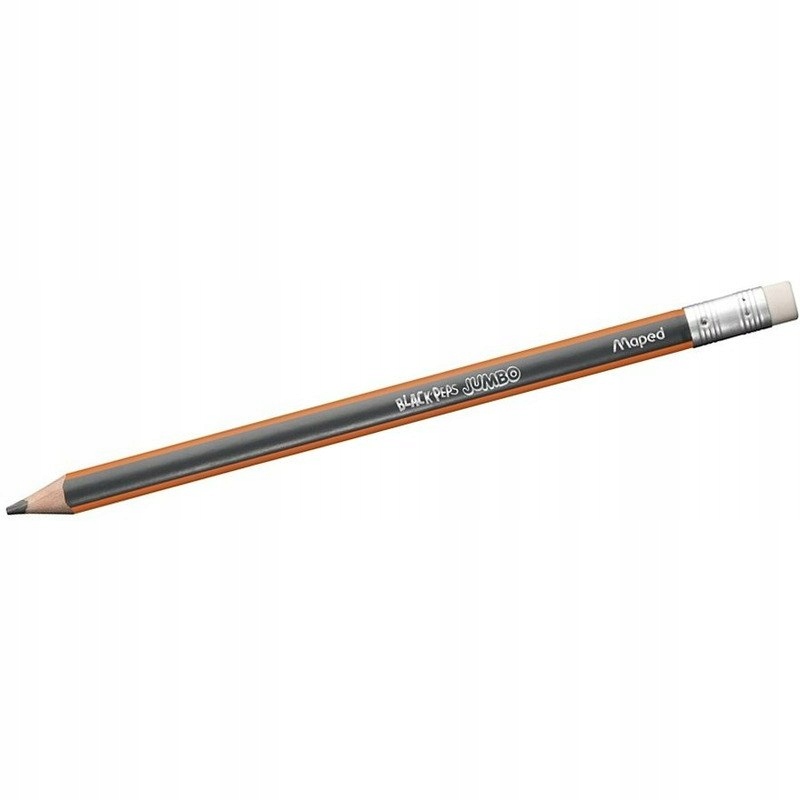 Ołówek Maped Black&#039;Peps Jumbo HB z gumką