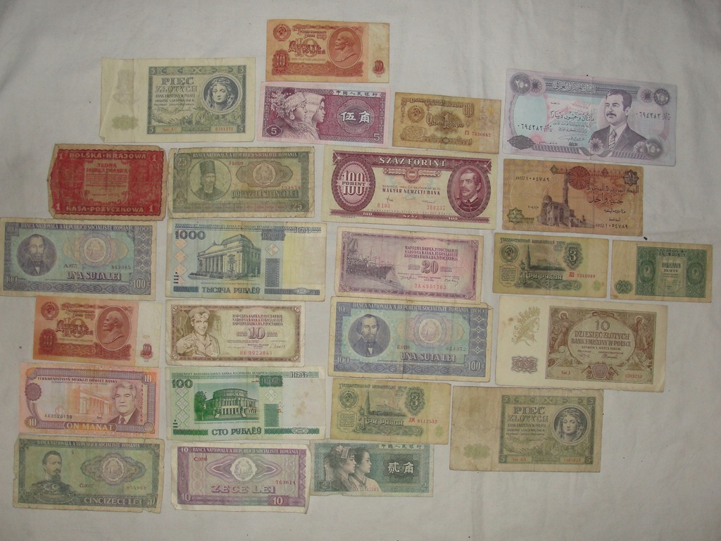 25 szt banknotów MIX 5