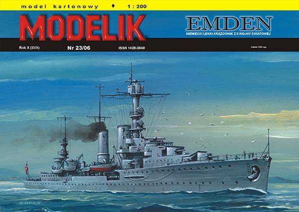 Lekki krążownik EMDEN (Modelik 23/06) 1:200
