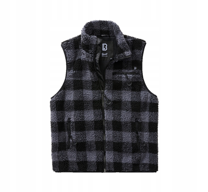 Kamizelka polarowa Brandit Teddyfleece, czarny/szary 5XL