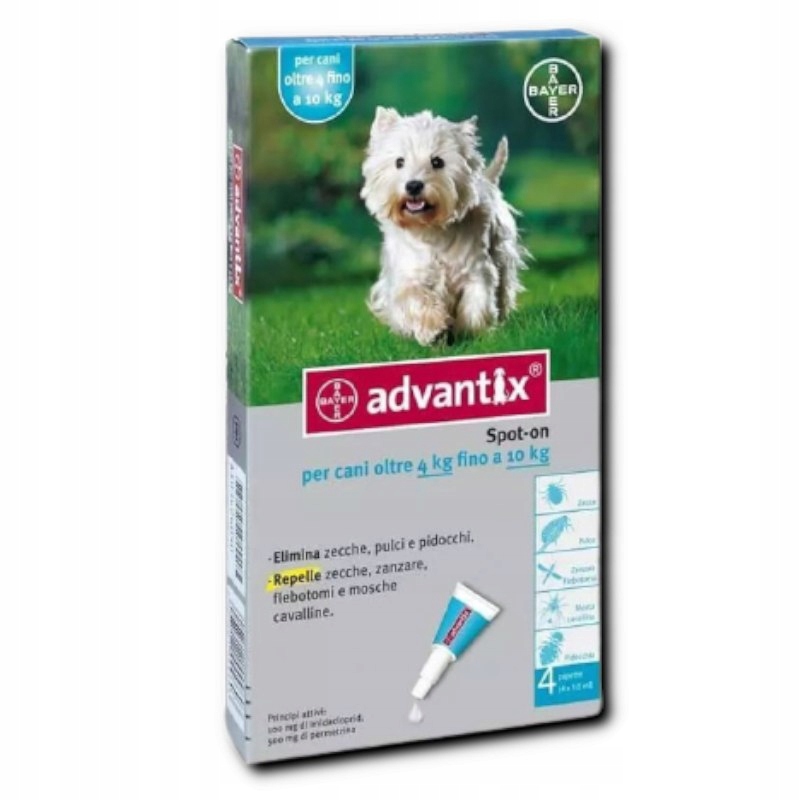 ADVANTIX SPOT-ON dla psów o wadze 4-10 kg (100 MG