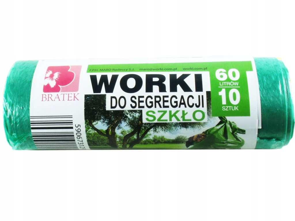 Worki na śmieci do szkła Bratek Worki do segregacji Szkło 60l 10 szt.