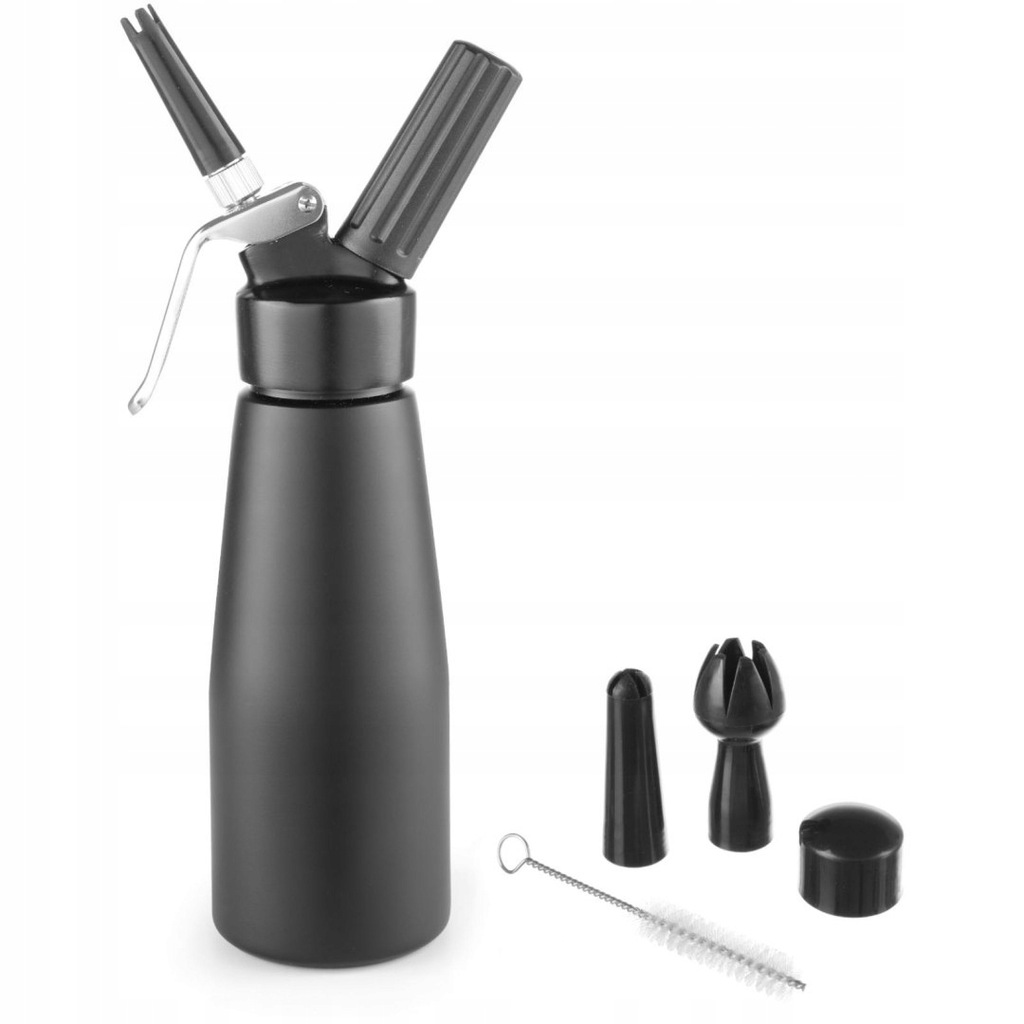 SYFON DO BITEJ ŚMIETANY N2O KITCHEN LINE ZESTAW + 3 KOŃCÓWKI 0.5L - CZARNY