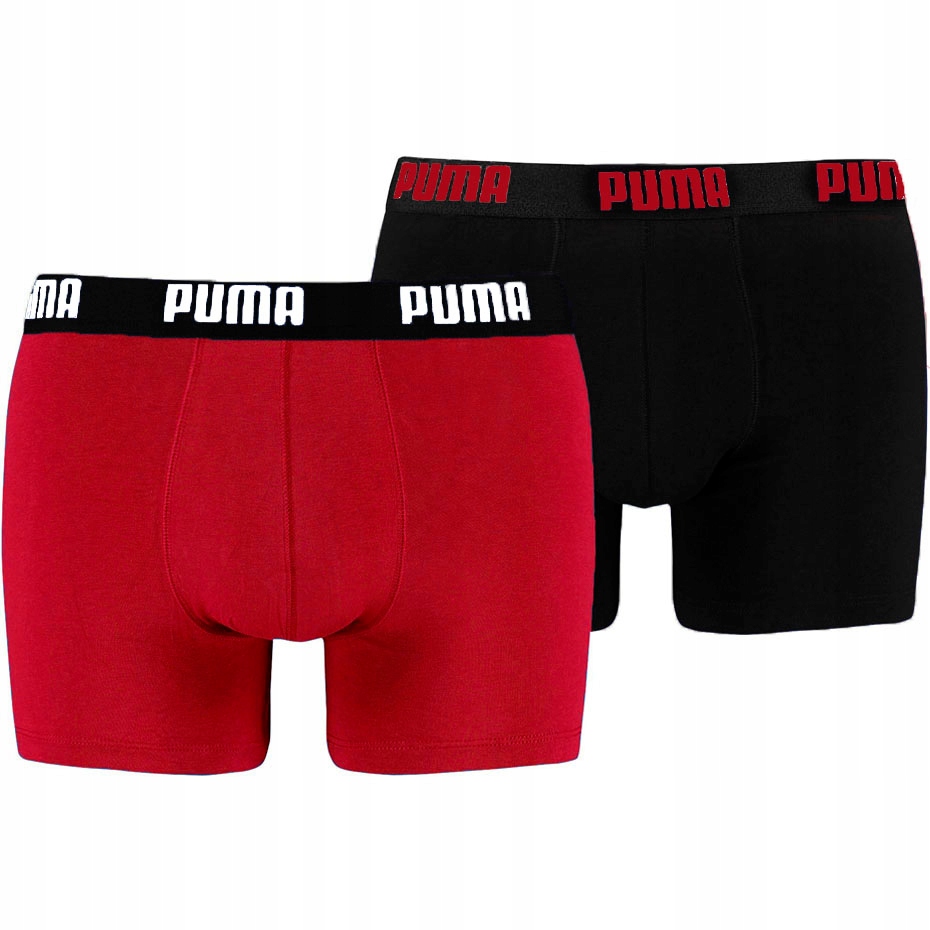 Bokserki męskie Puma Basic Boxer 2P czerwone czarn